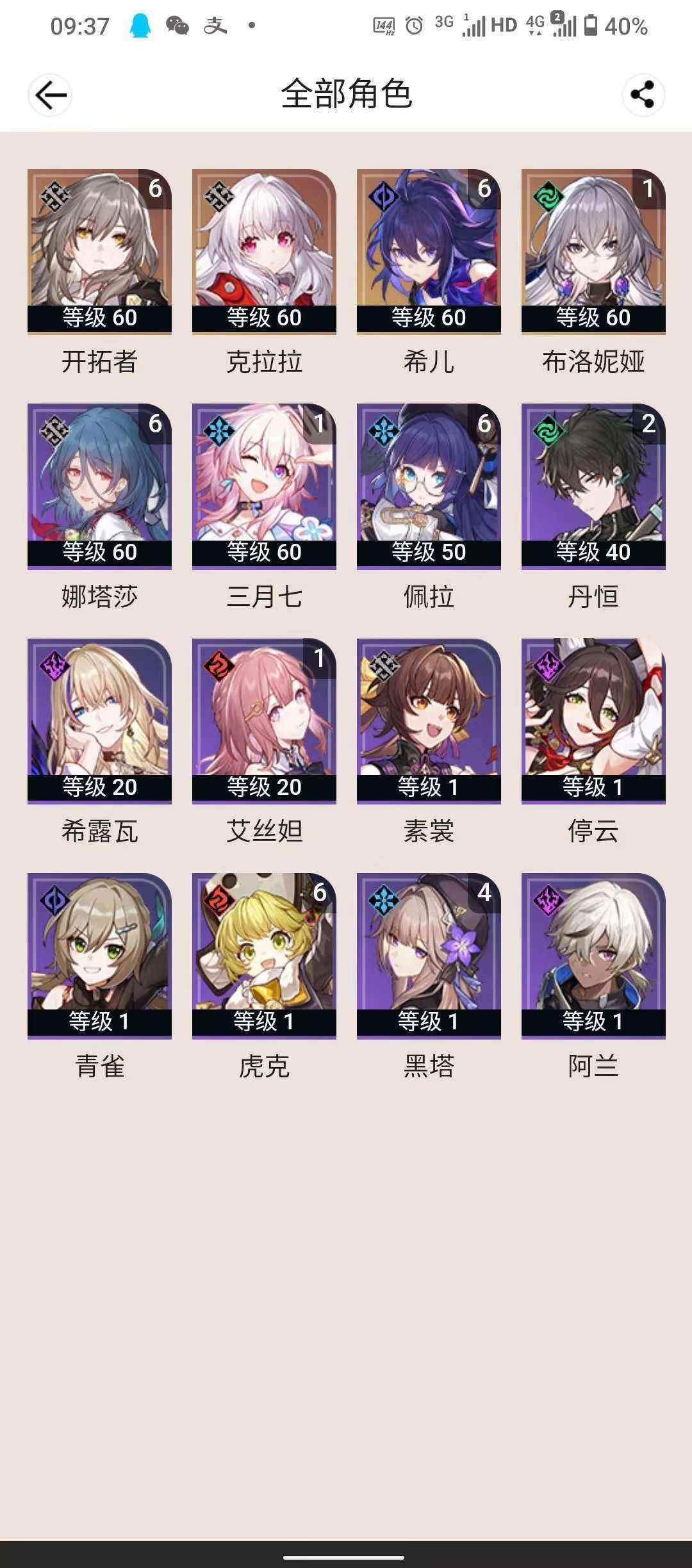 XQ10171星穹铁道账号详情图2 XQ10171星穹铁道账号详情图2