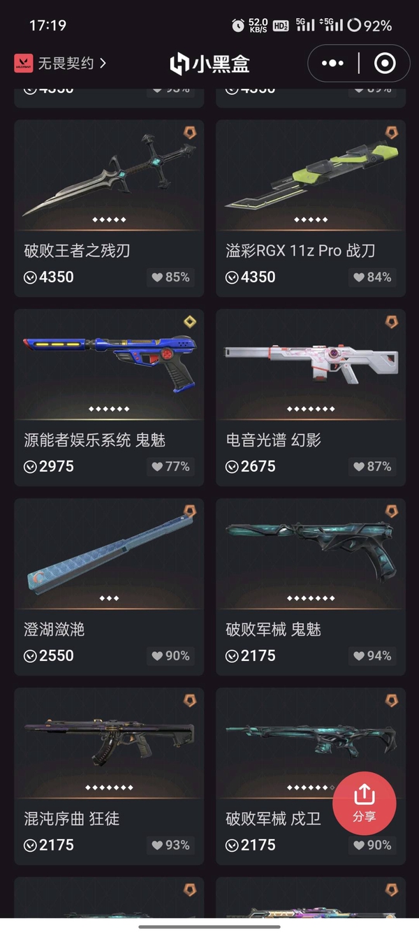 瓦罗兰特账号泰服角色等级:271级
制式手枪:紫金狂潮,小枪仔,冷银秘钢,闪电冲锋,终末密室,微光之尘,极速无限,棱镜,艺高胆大,FIRE/arm
刺针:海底迷情,漆面皮革
斗牛犬:海底迷情,漆面皮革
警长:冷...
