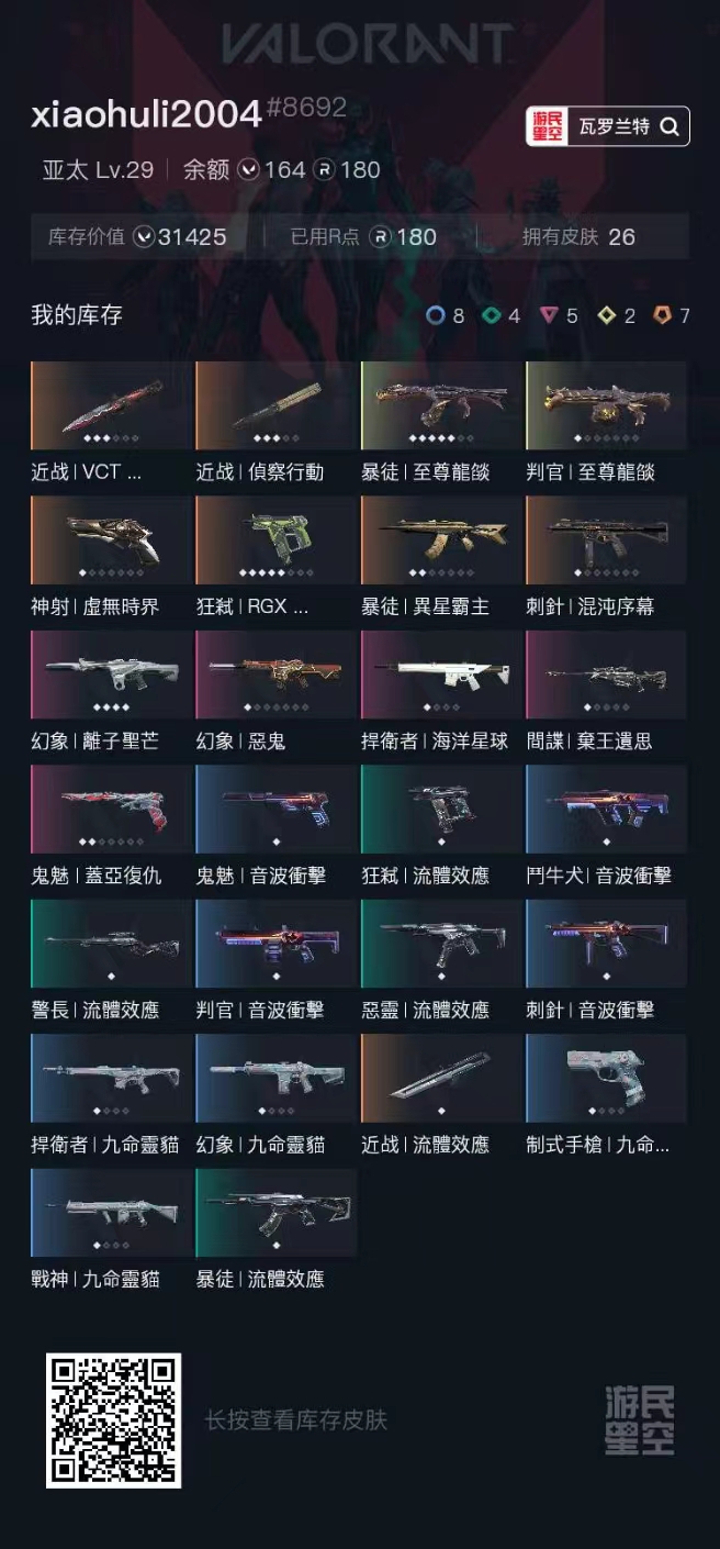 WA20121瓦罗兰特账号详情图1