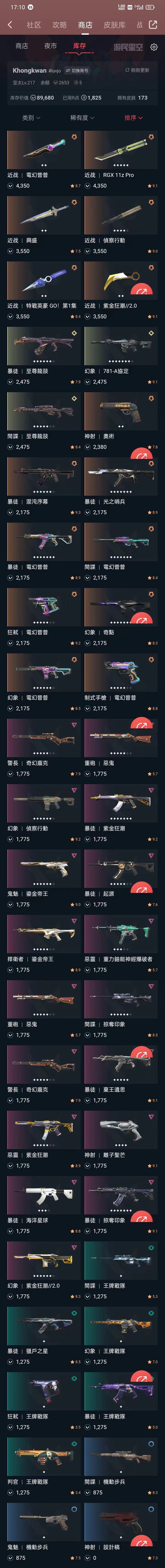 瓦罗兰特账号泰服泰服 89680VP 电幻噗噗套+混沌AK+双城正义+龙炎AK+龙炎大狙+781幻象+显卡蝴蝶刀