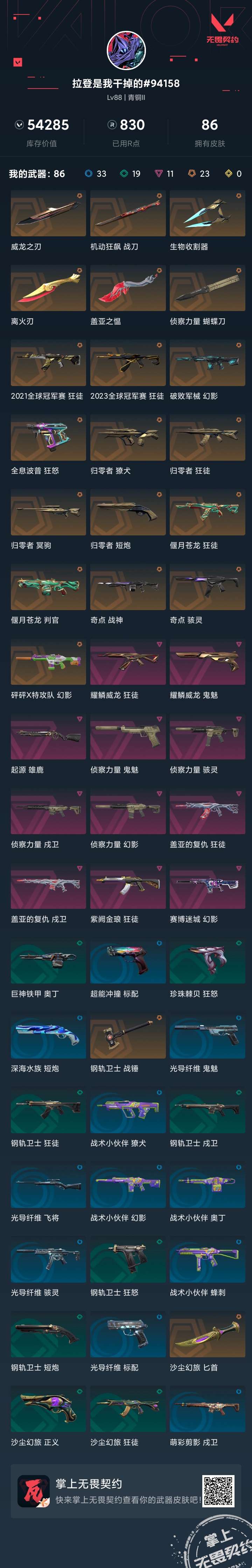 WWQ20444无畏契约账号详情图1