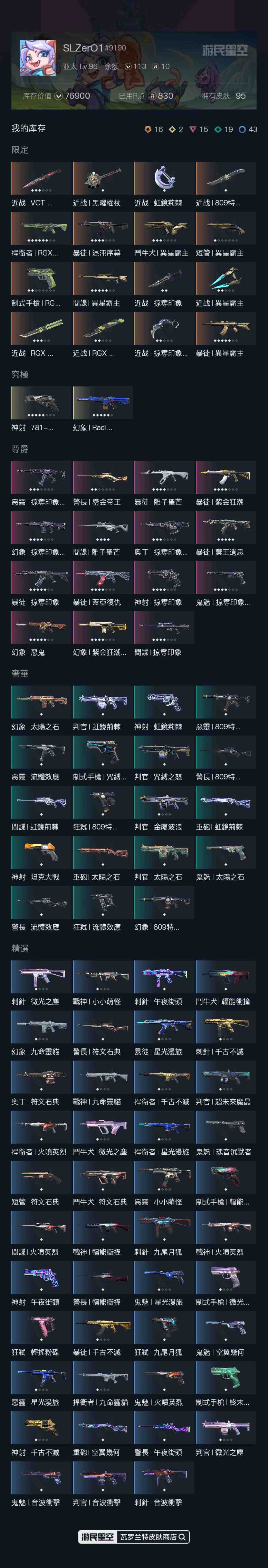 WA20421瓦罗兰特账号详情图1 WA20421瓦罗兰特账号详情图1