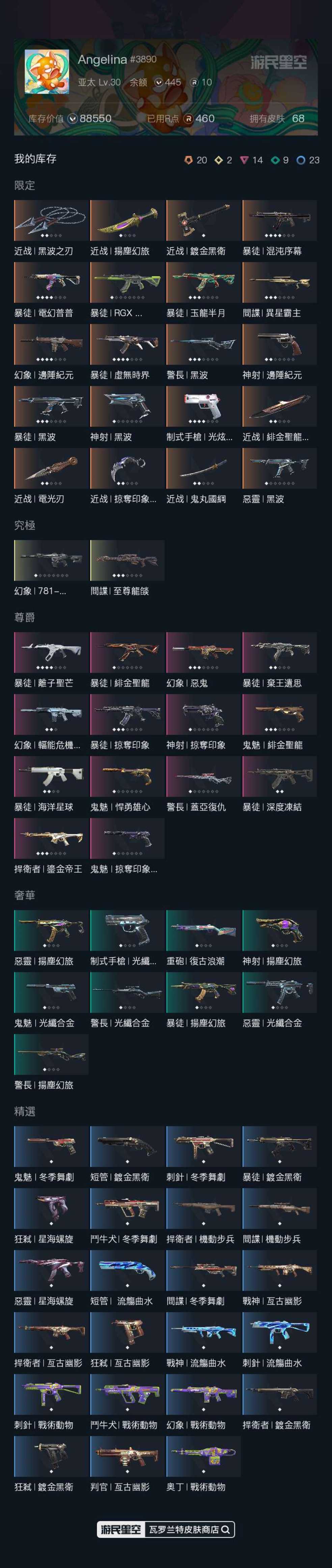 WA20460瓦罗兰特账号详情图1 WA20460瓦罗兰特账号详情图1