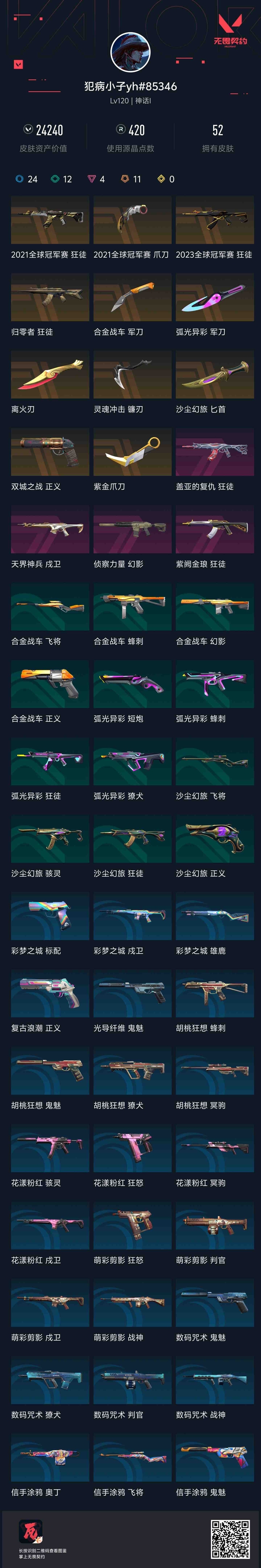 无畏契约账号QQ国服可二次精品 5限定 神话段位 号内剩余300R点