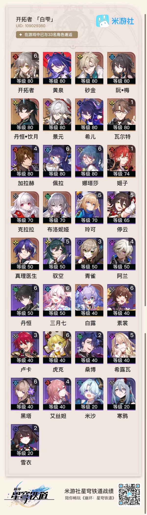星穹铁道账号mihoyo服急出 25金 4个大月卡头像 武器角色全大保底可议价常驻马上300自选