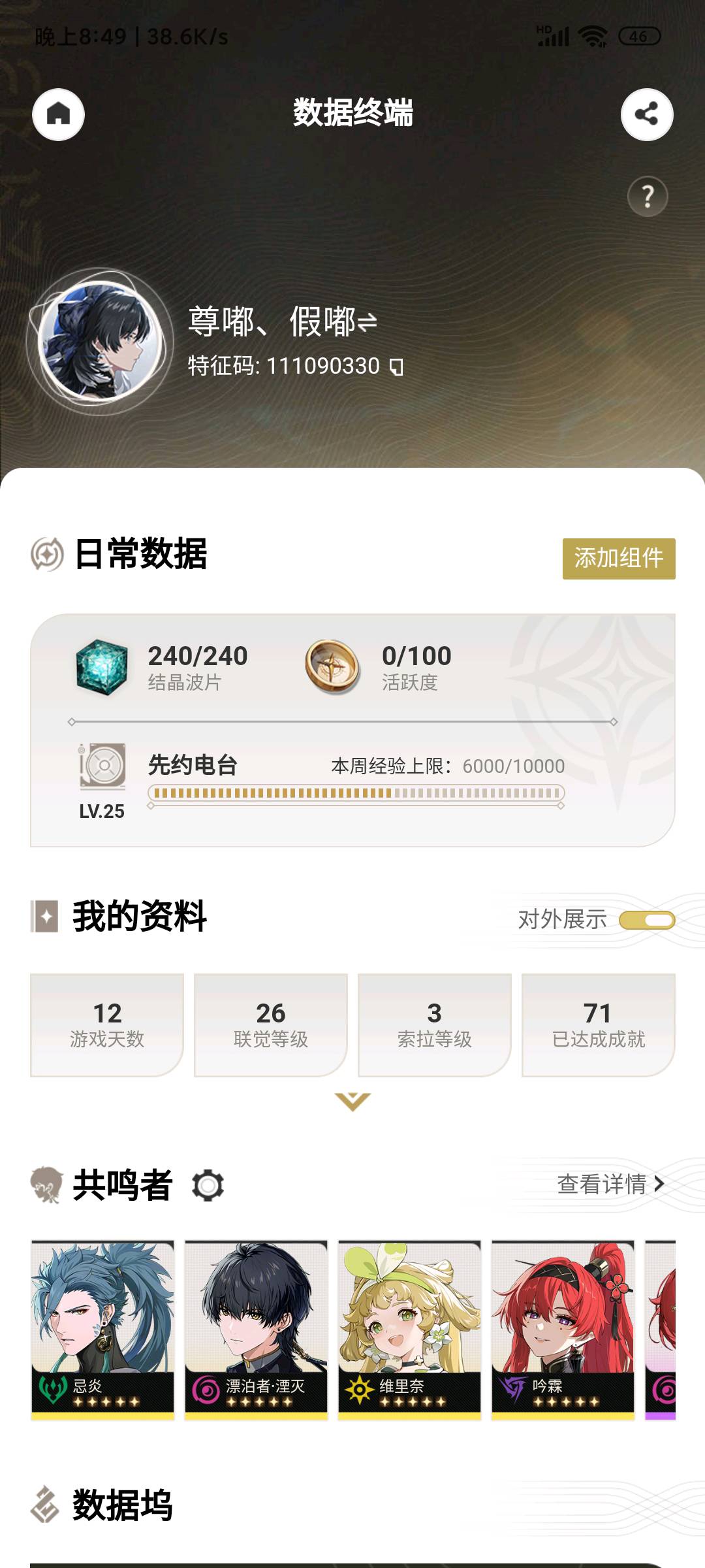 MC20007鸣潮账号详情图2 MC20007鸣潮账号详情图2