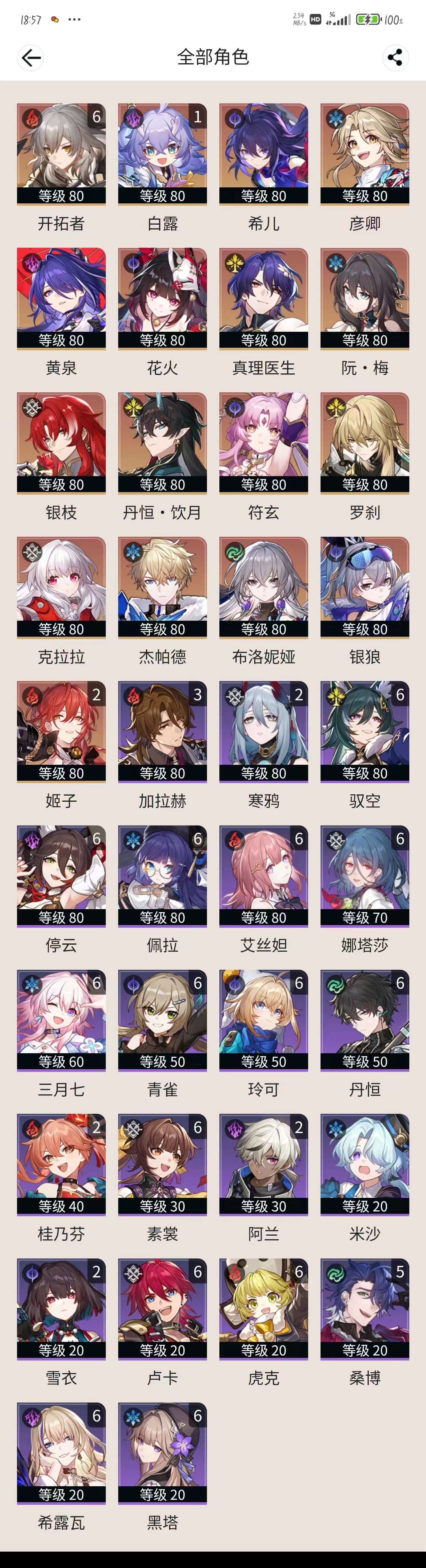 XQ22908星穹铁道账号详情图1