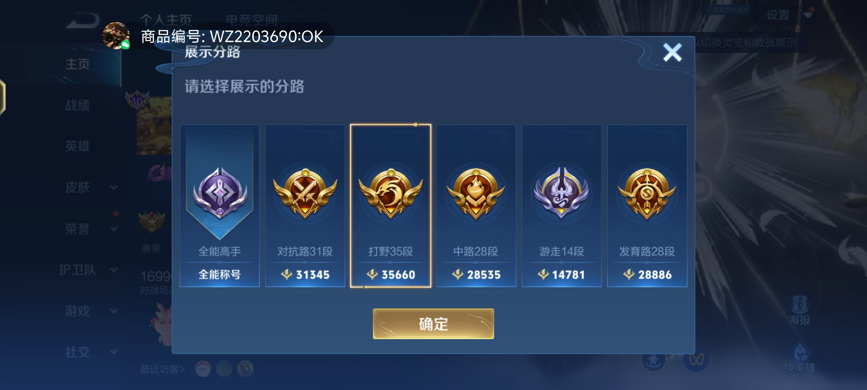 WZ2203690王者荣耀账号详情图14 WZ2203690王者荣耀账号详情图14