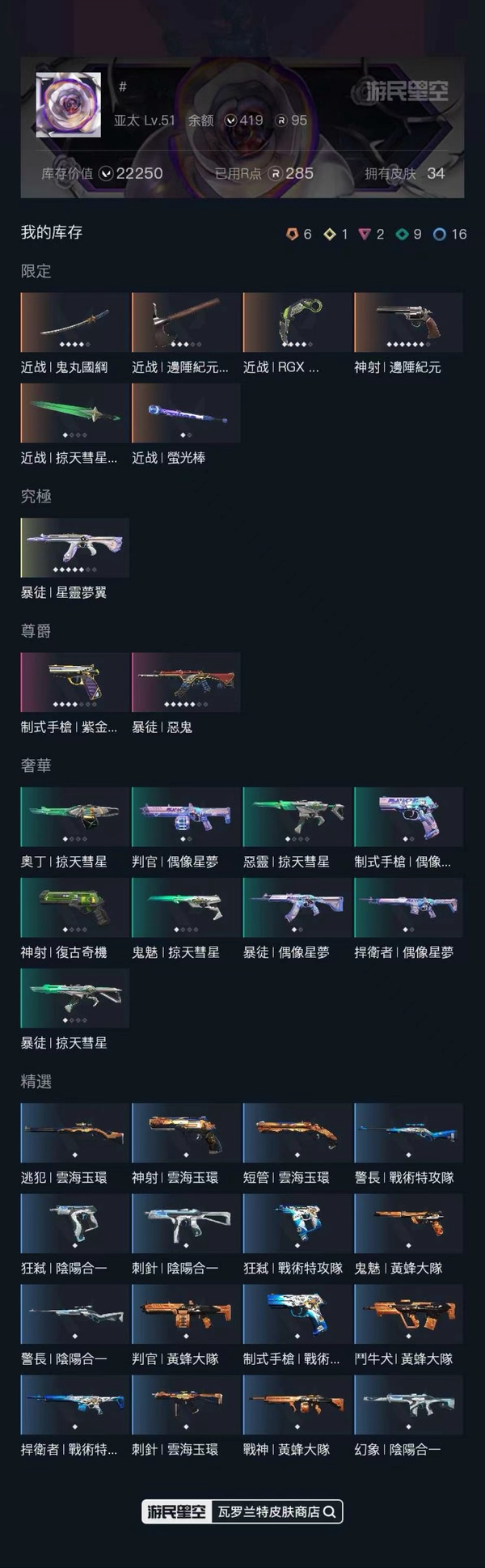 瓦罗兰特账号马来西亚服少爷套 鬼丸国纲 神射-边陲纪元 边陲纪元战芹 显卡爪 星守ak 紫金标配 般若ak