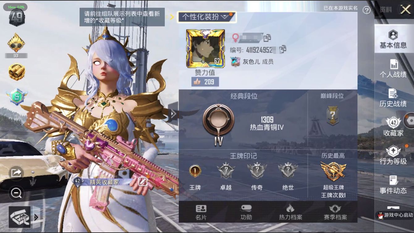 HP2103711和平精英账号详情图1 HP2103711和平精英账号详情图1