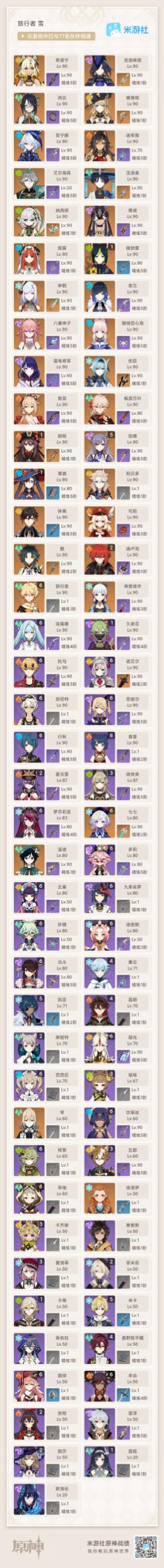 原神账号官服 天空岛详情看图