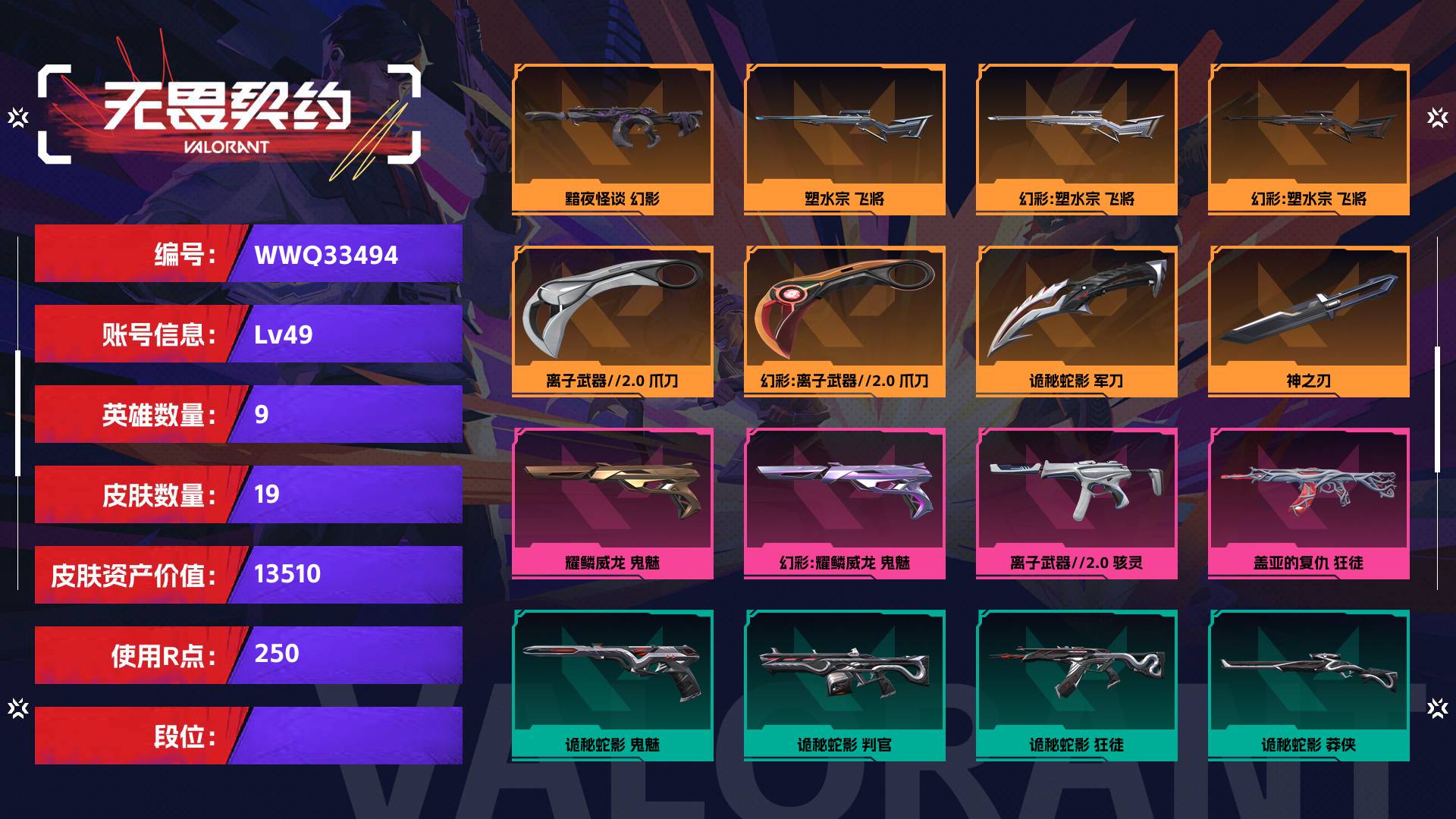 WWQ33494无畏契约账号详情图2
