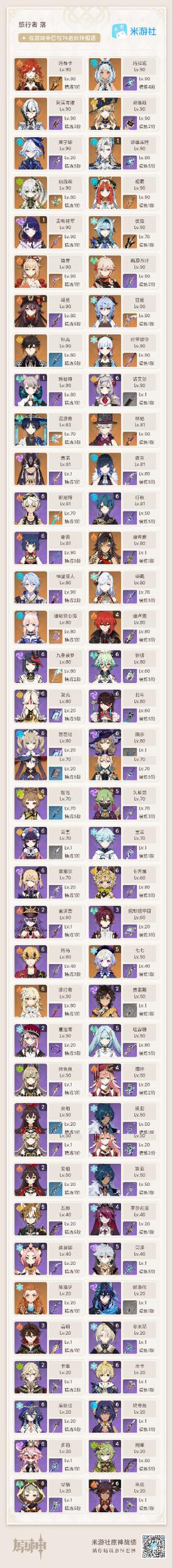 原神账号官服 天空岛详情看图