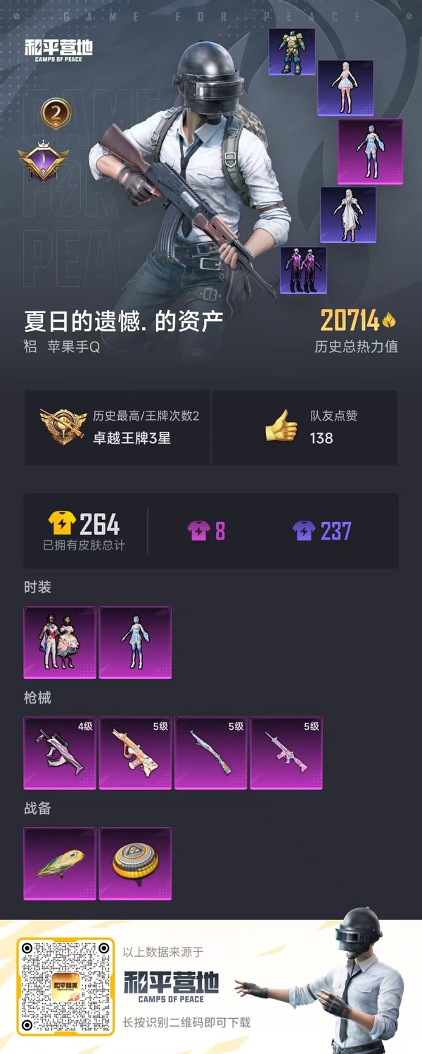 和平精英账号安卓QQ【区服】安卓QQ【等级】Lv.47  2粉  4升级