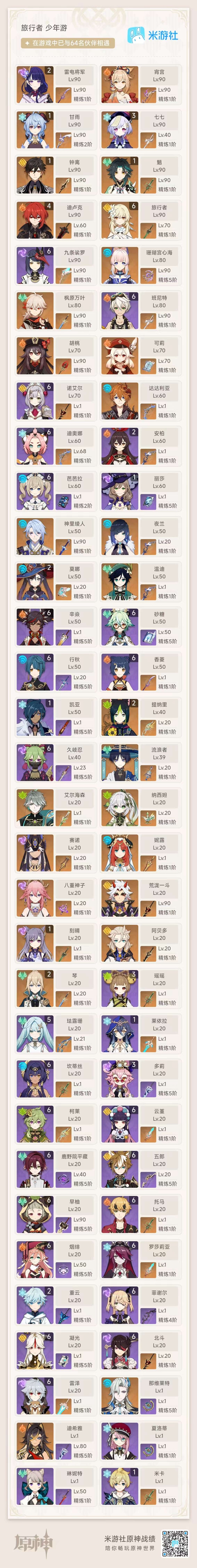 原神账号官服 天空岛90多金 退游号 随时可接