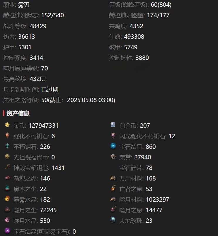 AH22630暗黑不朽账号详情图2