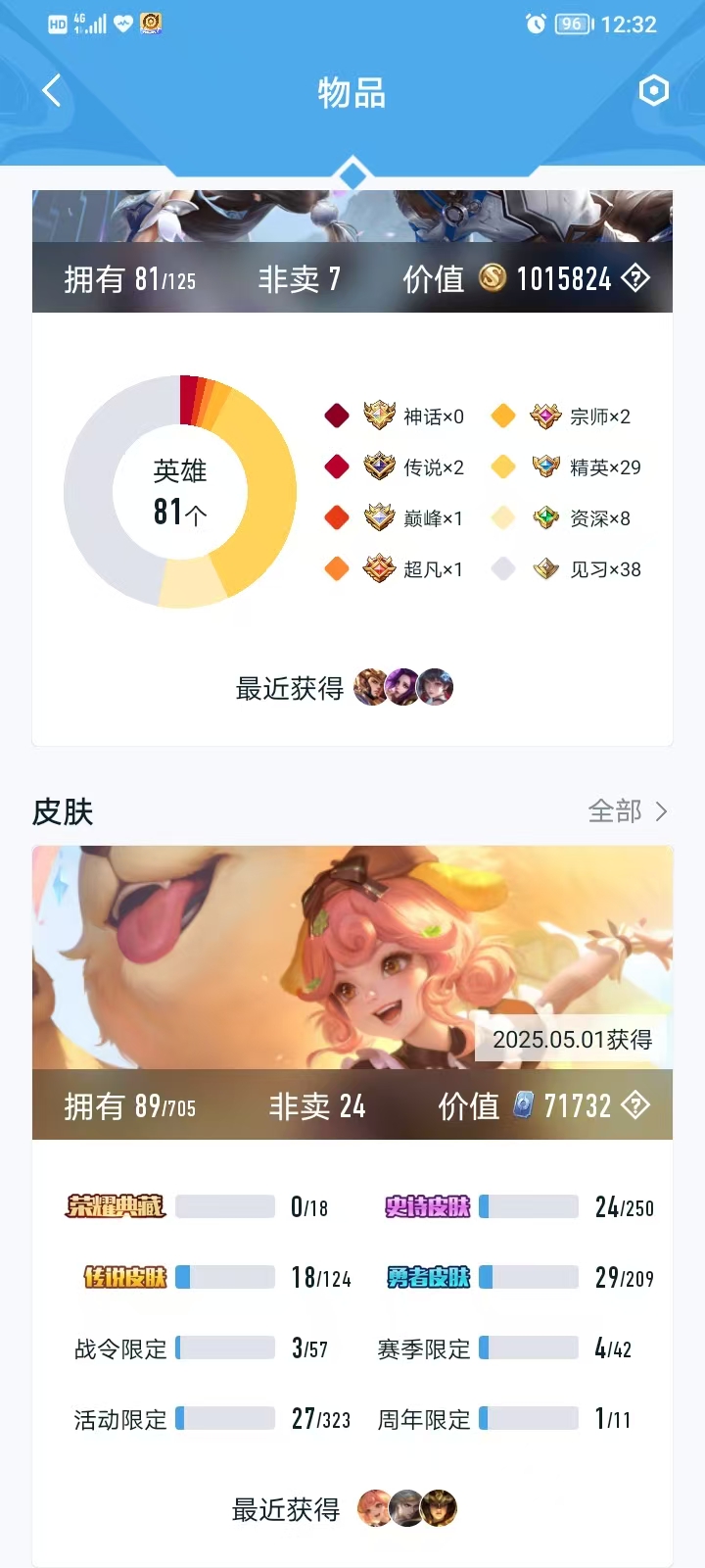 WZ3161319王者荣耀账号详情图1 WZ3161319王者荣耀账号详情图1