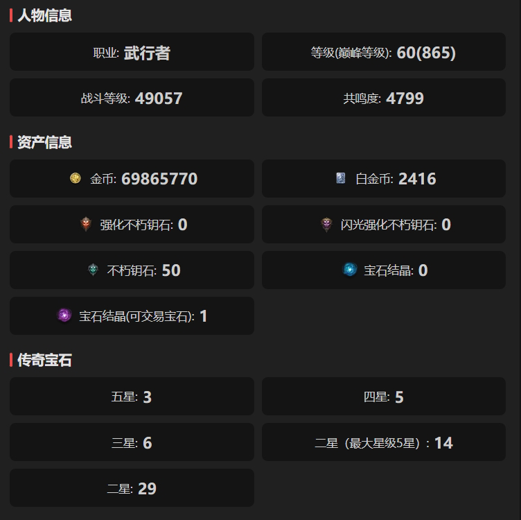 AH61684暗黑不朽账号详情图1