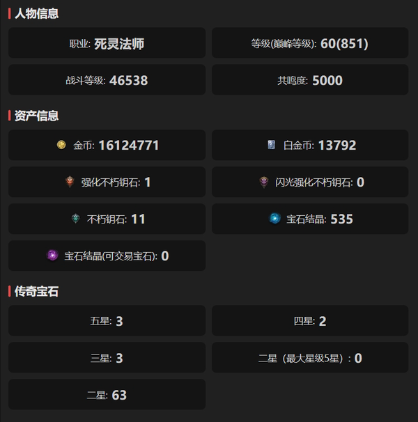 暗黑不朽账号官服安达莉尔编号32136    共鸣5000    死灵法师