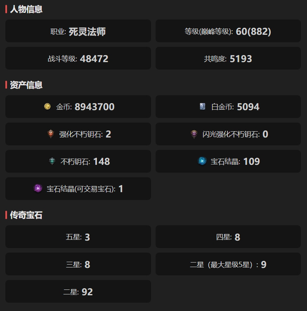 暗黑不朽账号官服安达莉尔编号61703    共鸣5193    死灵法师