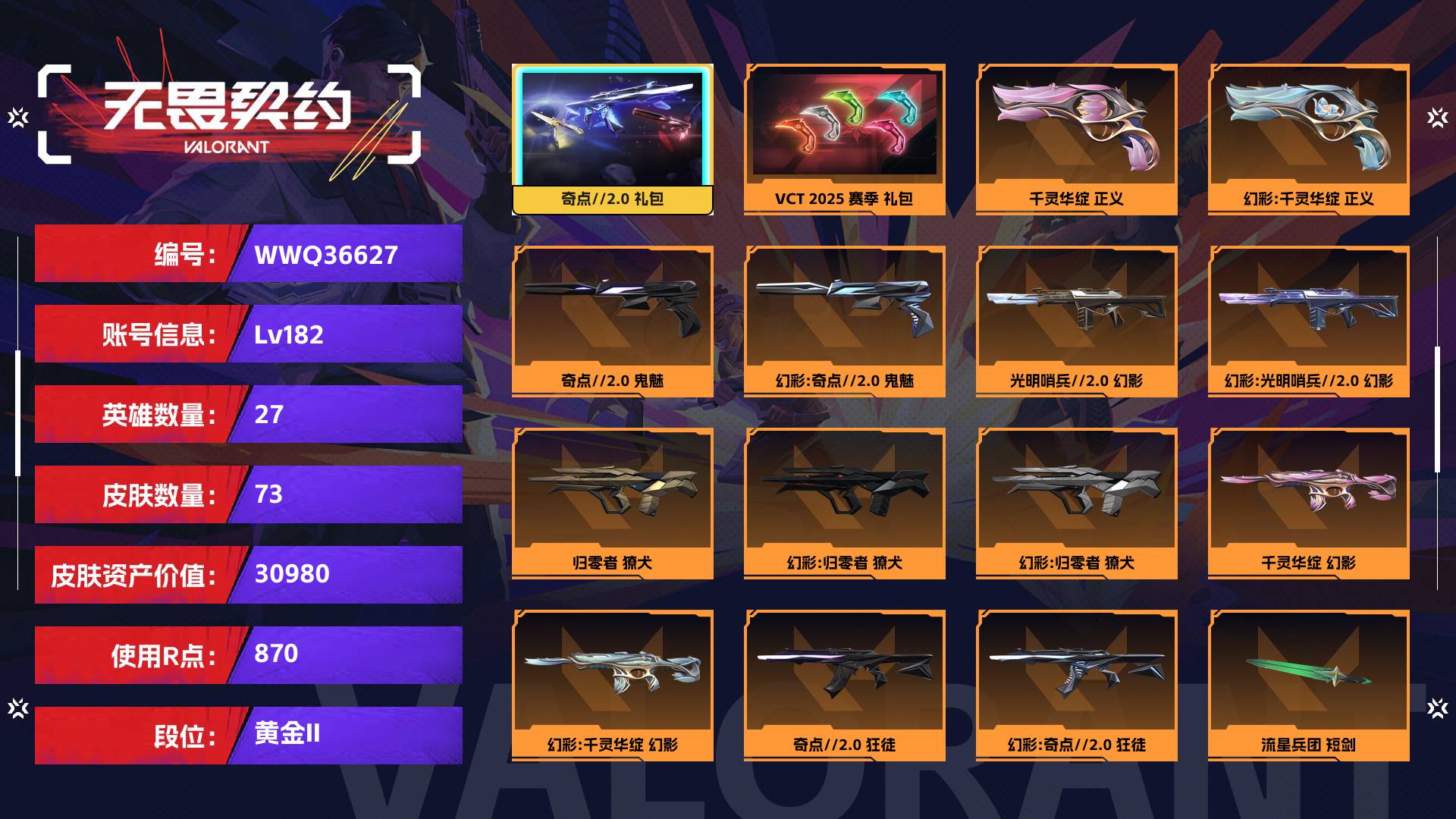 WWQ36627无畏契约账号详情图1