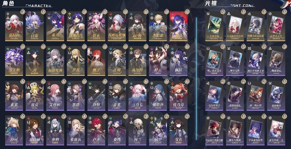 星穹铁道账号,开拓等级 70,29金,女主,16个五星角色,984个星穹,2个星穹专票,4个五星光锥,20个四星角色；详情描述【五星角色星魂阶级及行迹见角色卡】