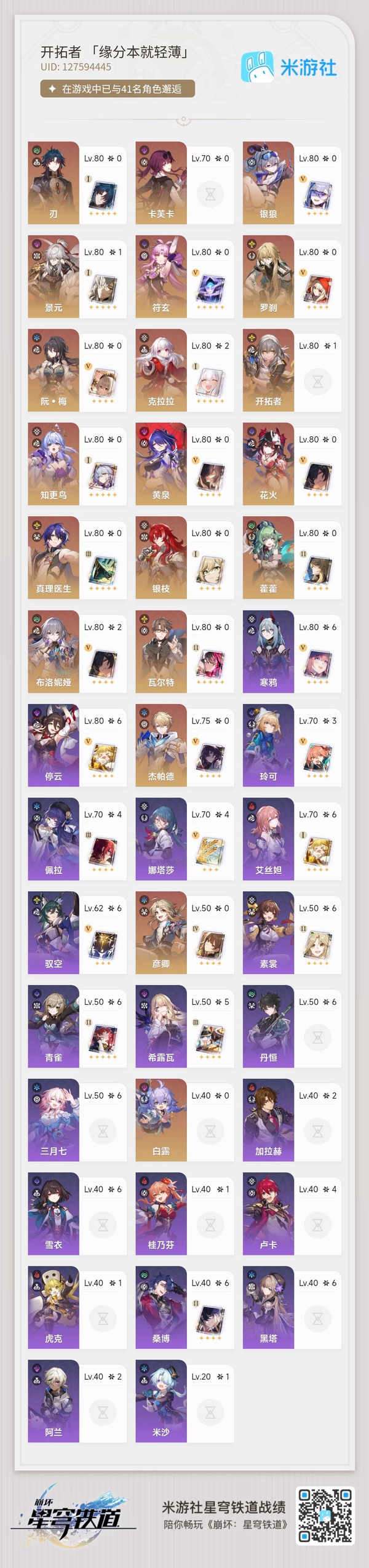 星穹铁道账号mihoyo服星铁退坑捡漏号
