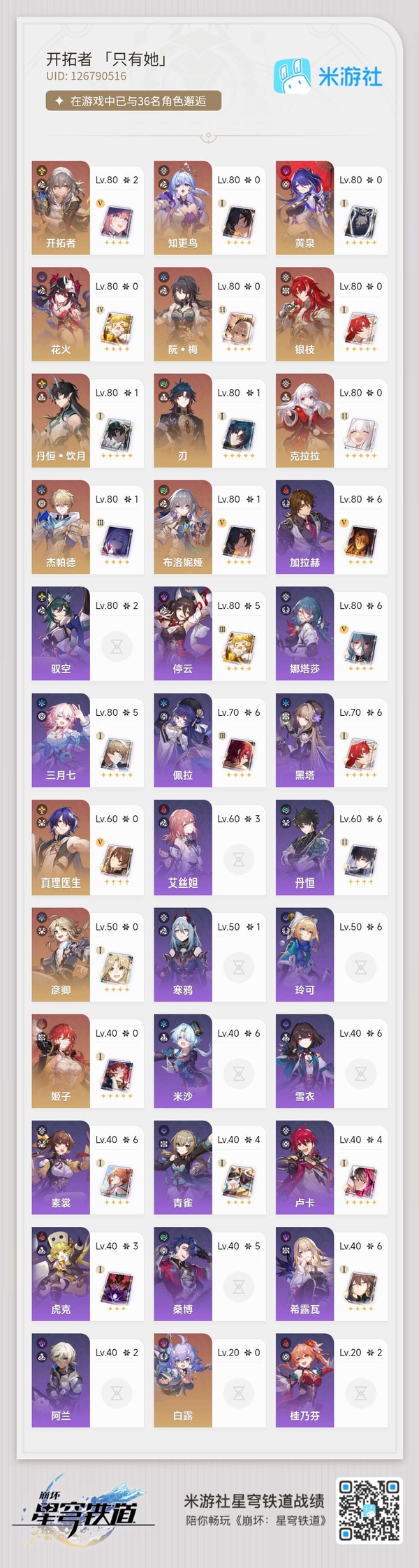 星穹铁道账号mihoyo服星铁退坑捡漏号