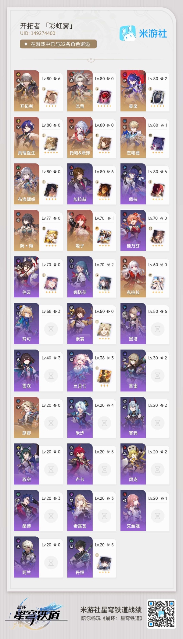 星穹铁道账号mihoyo服星铁退坑捡漏