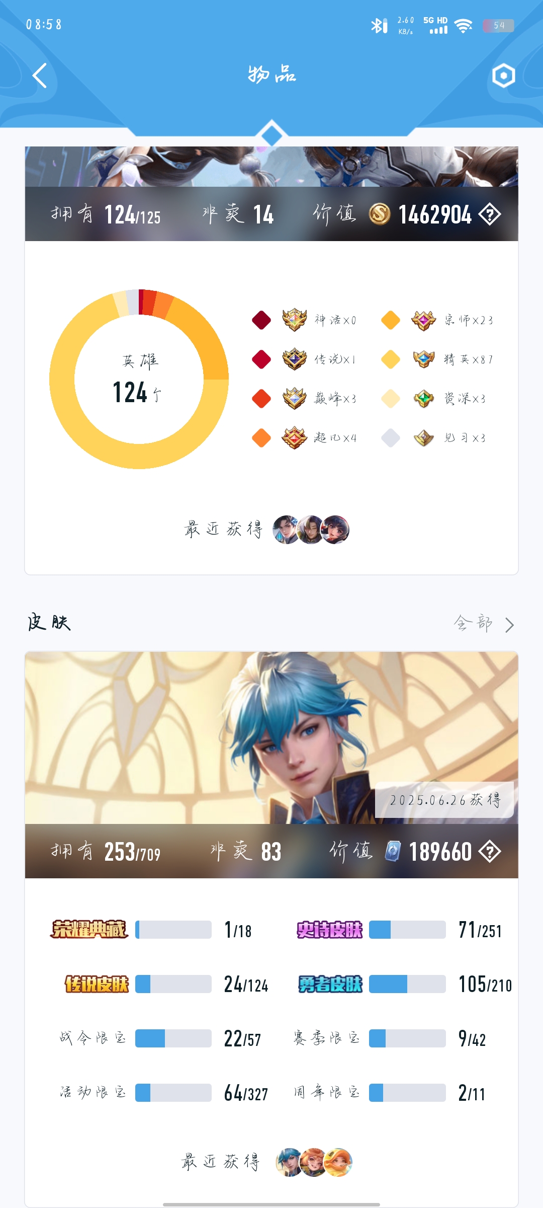 WZ3183094王者荣耀账号详情图3 WZ3183094王者荣耀账号详情图3