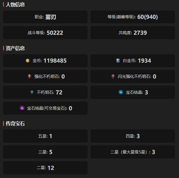 暗黑不朽账号官服安达莉尔编号32161   共鸣2739   雾刃