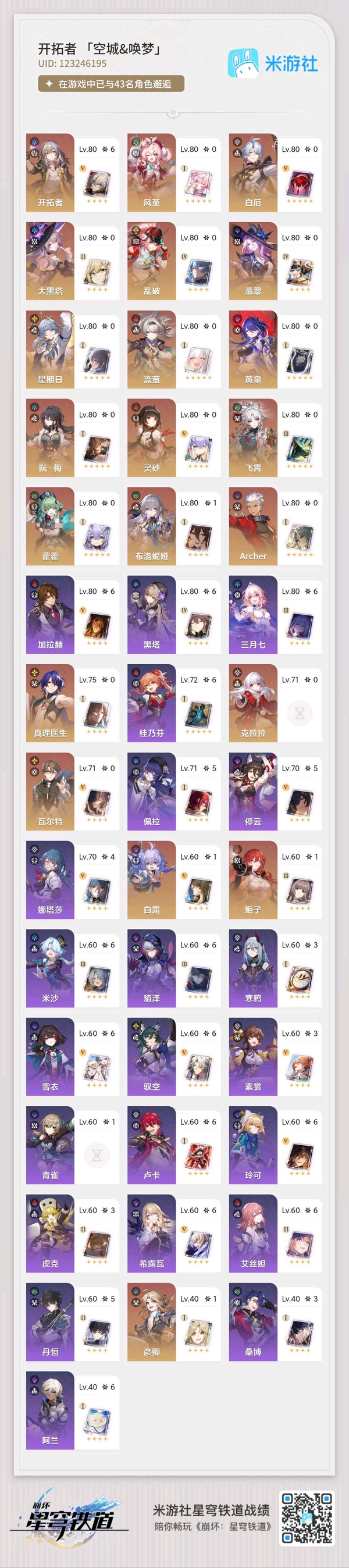 星穹铁道账号mihoyo服低价出