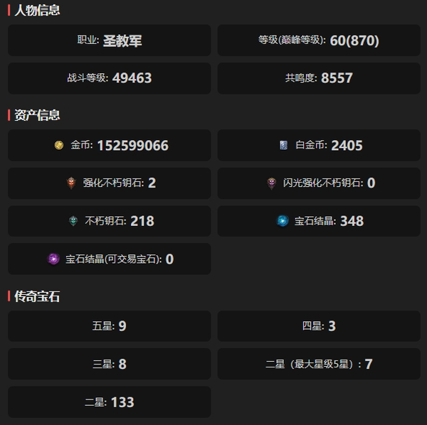 暗黑不朽账号官服桑德罗编号61760   共鸣8557    圣教军