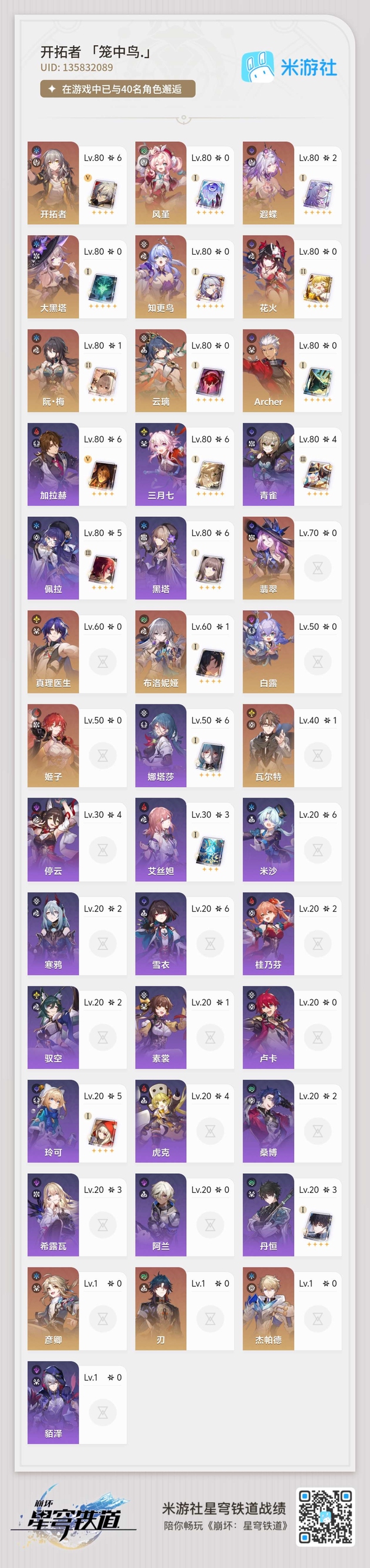 星穹铁道账号mihoyo服价格好商量，不想玩了 ，2+1捡漏遐蝶