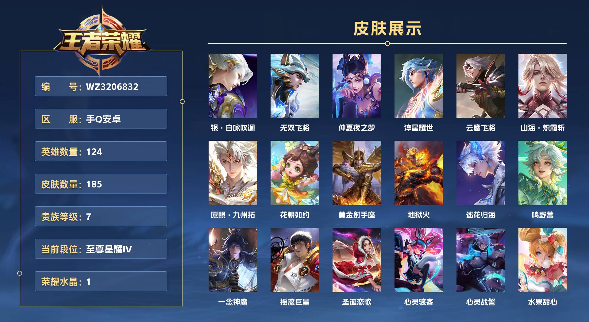 WZ3206832王者荣耀账号详情图1