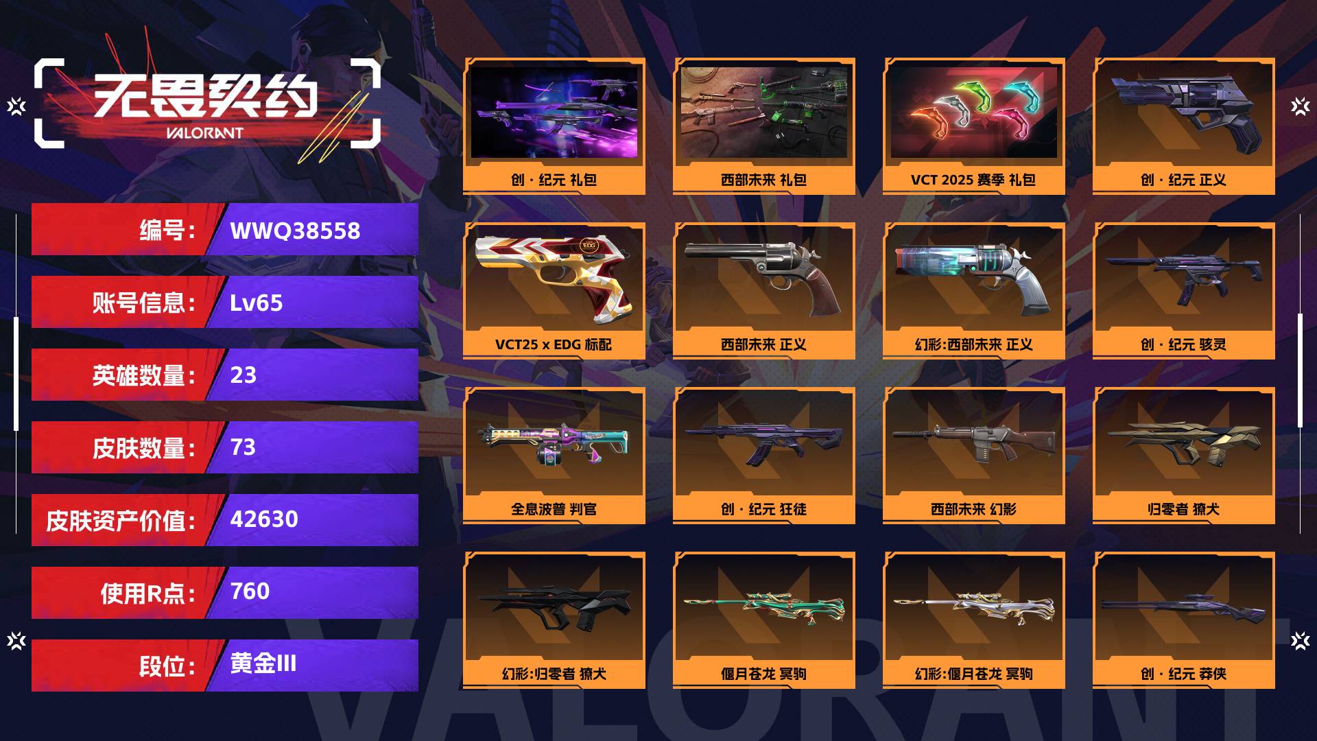 WWQ38558无畏契约账号详情图1