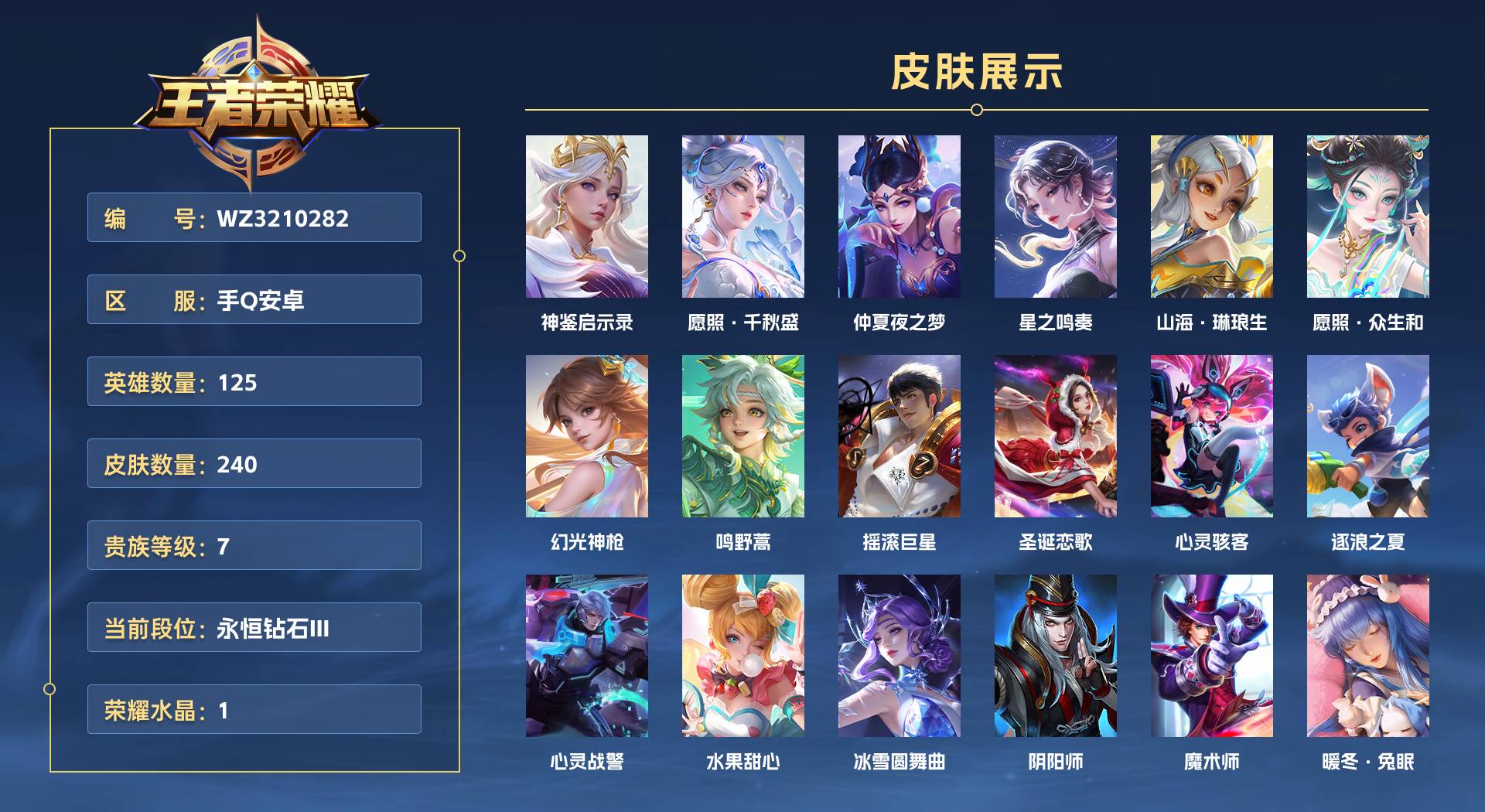 WZ3210282王者荣耀账号详情图1