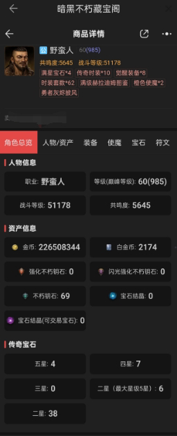 AH61788暗黑不朽账号详情图2