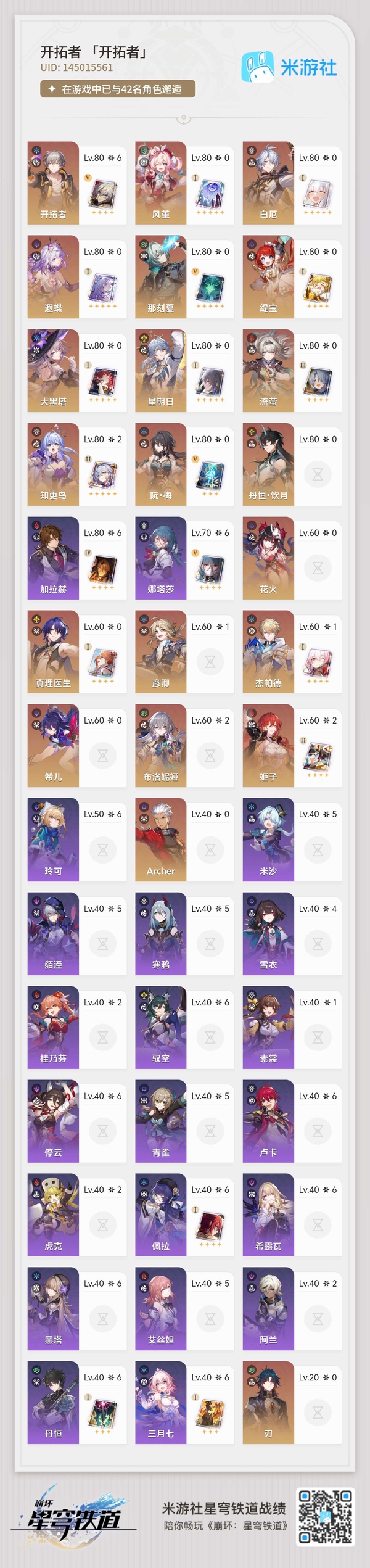 星穹铁道账号mihoyo服2+2知更鸟0+1瑕蝶，附赠原神账号。