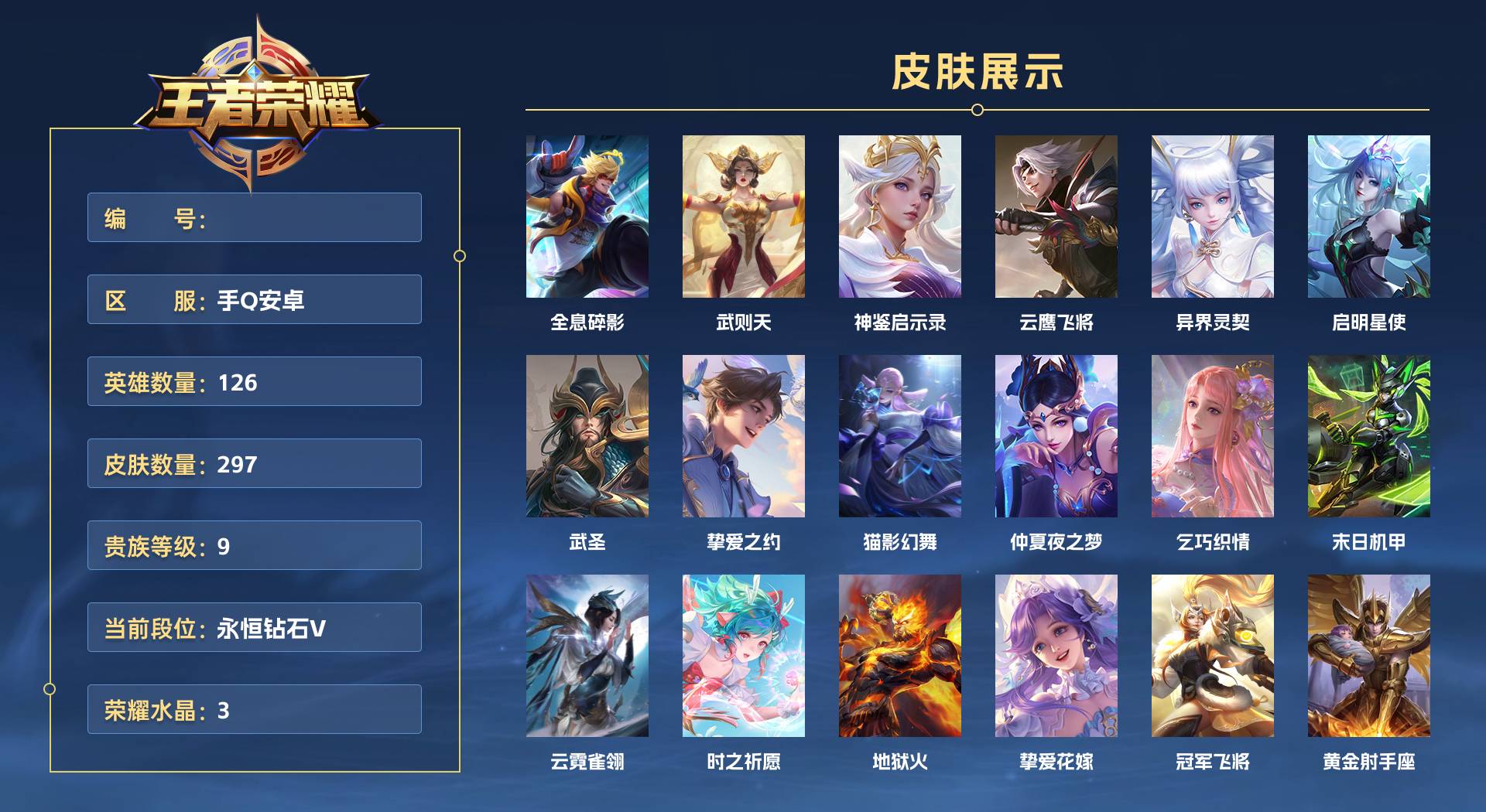 WZ3235083王者荣耀账号详情图1