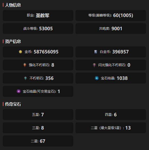 暗黑不朽账号官服安达莉尔编号61801   共鸣9001   圣教军