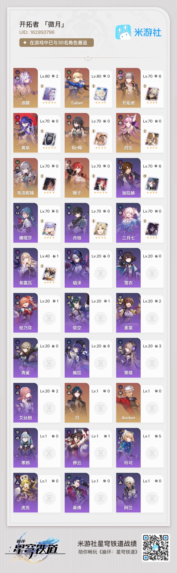 星穹铁道账号mihoyo服2+1遐蝶