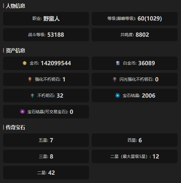 暗黑不朽账号官服安达莉尔编号12159    共鸣8802    野蛮人