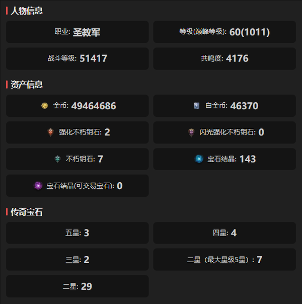 暗黑不朽账号官服安达莉尔编号12160   共鸣4176   圣教军
