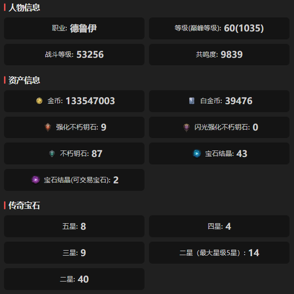 暗黑不朽账号官服安达莉尔编号22890   共鸣9839   德鲁伊