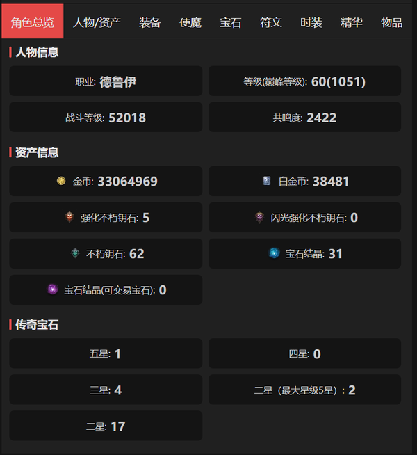 暗黑不朽账号官服桑德罗编号42436     共鸣2422     德鲁伊