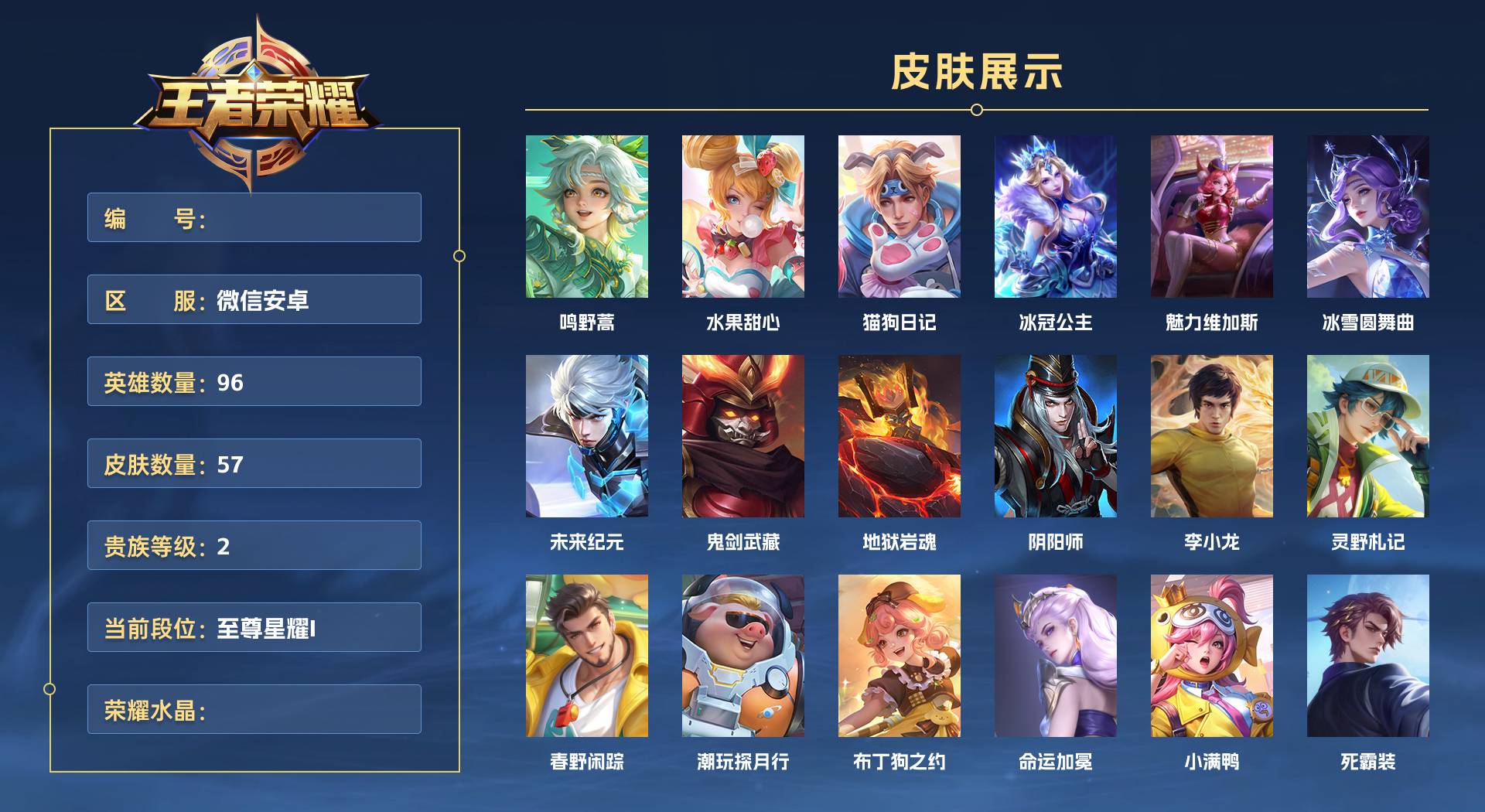 WZ3334559王者荣耀账号详情图1