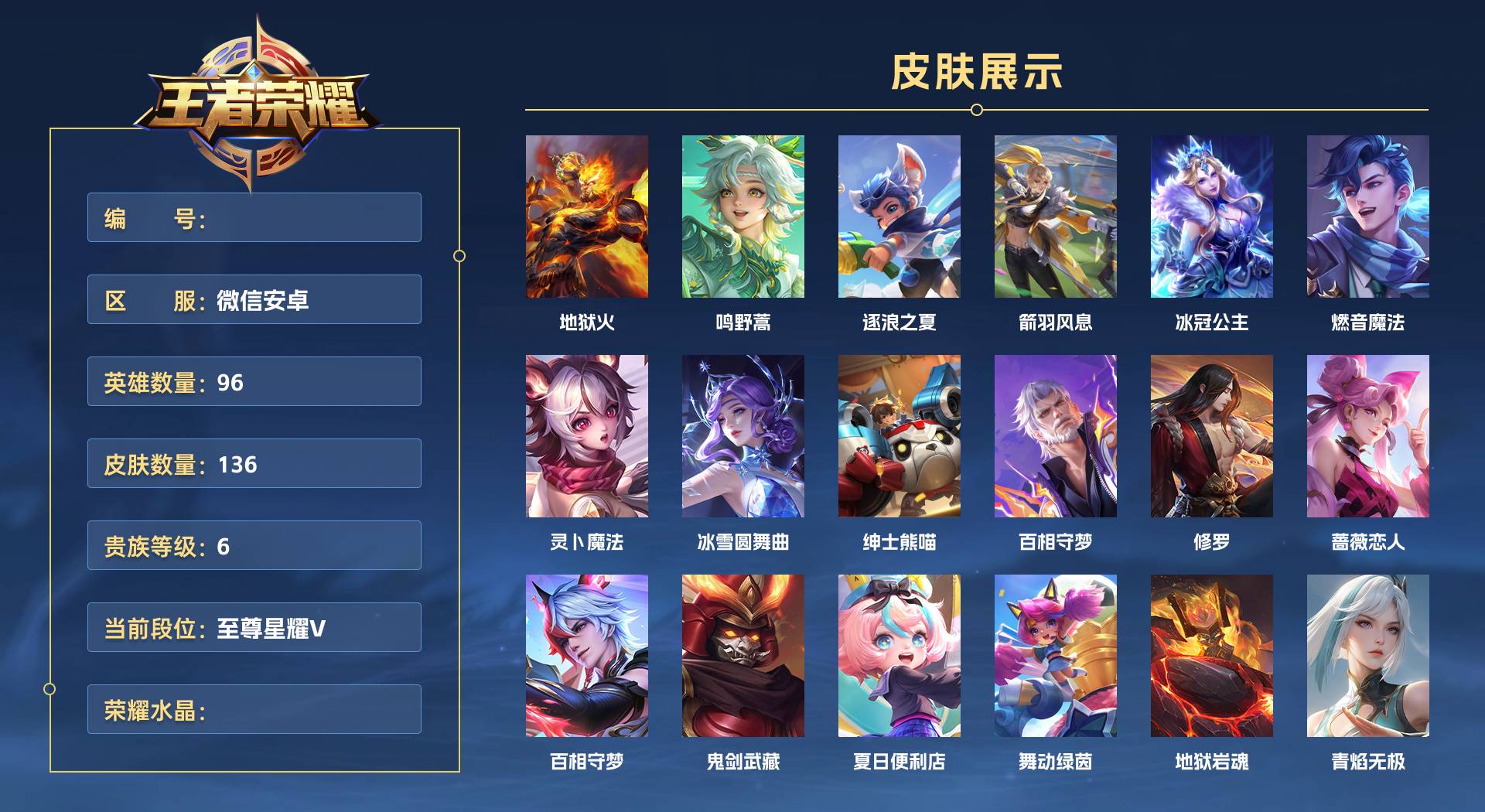 WZ3369907王者荣耀账号详情图1